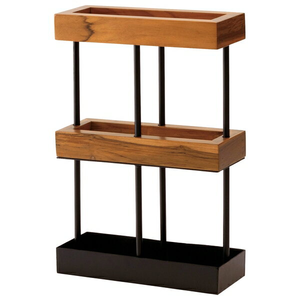 東谷 傘立てナチュラル傘立て スリム おしゃれ スチール 天然木 木製 ブラック ブラウン 長方形 四角 スクエア シンプル モダン 傘置き 収納 GUY-825BR