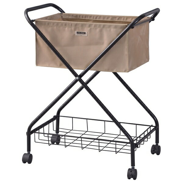 東谷 フォールディング バスケットワゴン 洗濯物入れ ランドリー キッチンワゴン ワゴンラック 折りたたみ式 キャスター付き 収納 MIP-83BE