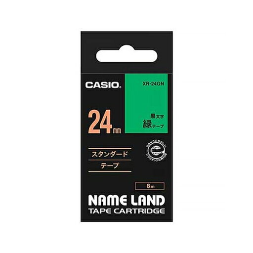 カシオ(CASIO) ネ-ムランドテープ24MM 緑 XR-24GN カシオ(CASIO) ネ-ムランドテープ24MM 緑 XR-24GN