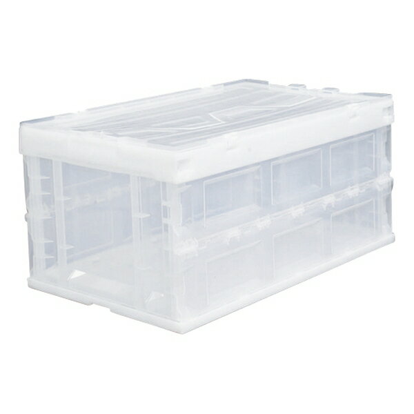 アイリスオーヤマ ハ-ド折りたたみコンテナ フタ一体型 75L クリア HDOH-75L