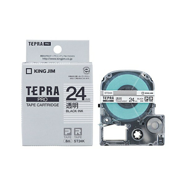 商品の特徴 キングジム ST24K テプラPROテープ透明ラベル 24MM 黒文字 目的に応じて使い分ければ、もっと便利で美しく。 製品仕様 JANコード：4971660761906