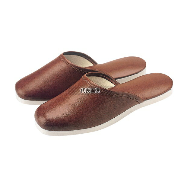 江部松商事 スリッパ (白薄底) 前トジタイプ No.014L ブラウン (04) 27cm ユニフォーム No.0983500