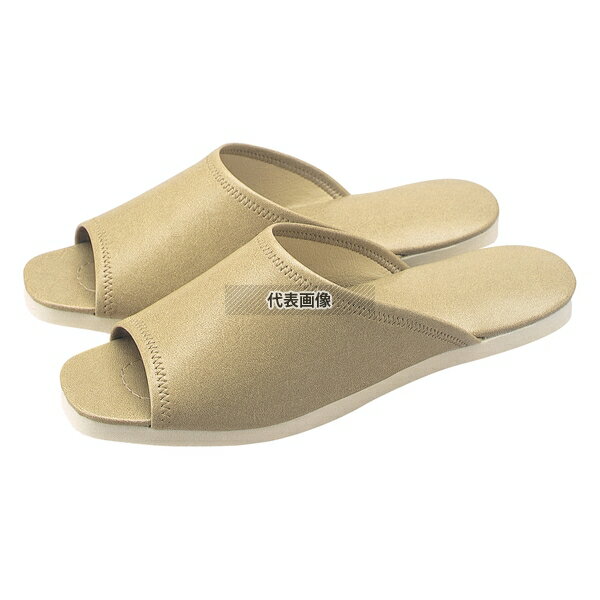 江部松商事 スリッパ (白薄底) 前アキタイプ No.013L ベージュ (06) 27cm ユニフォーム No.0983600