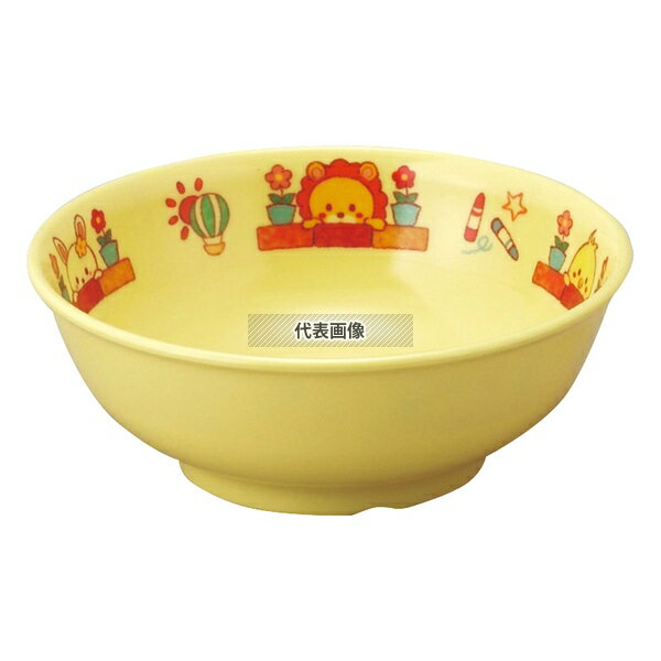 アヅミ産業 メラミン子供食器 みんなともだち。丼 YMD-1 イエロー YMD-1MTP φ158×59 No.1026730