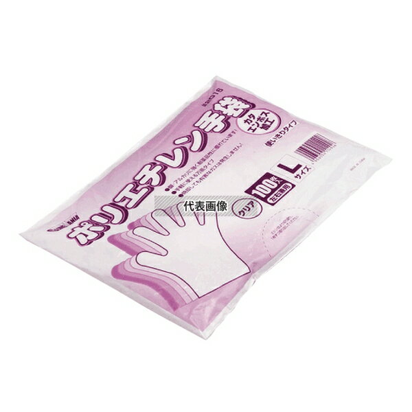 Rubber Gloves - 川西工業 ポリエチレン手袋 #2016 袋入 (100枚入) L クリア 列GCに記載 ユニフォーム No.1312350