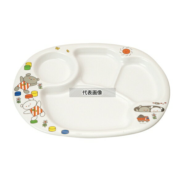 国際化工 メラミン子供食器 こぐまちゃん オーバルプレート 大 E15KO 311×235×H25mm No.1444910