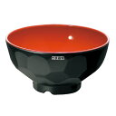 国際化工 亀甲椀 小 黒内朱 B33 B/R メラミン 300ml φ115×H58mm No.1445140