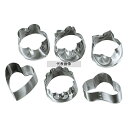 霜鳥製作所 18-8(ステンレス) ビスケット抜型 6pcsセット 小 No.137 竹:φ30×18×H26・松:33×18×H26 製菓/ベーカリー用品 N...