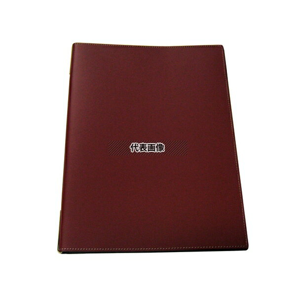 (有)シンビ シンビ 皮製メニューブック KM-201-P 赤 235×315 メニュー/卓上サイン No.3102340