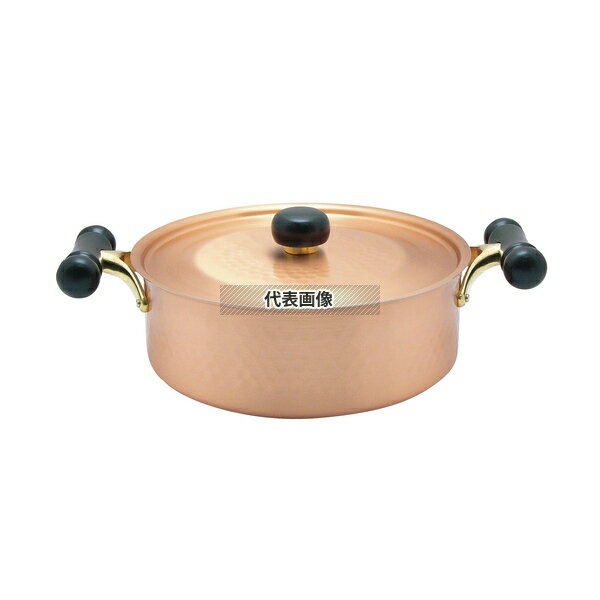 銅IHアンティック 浅型鍋 IH-104 24cm 3.4L 249×H85 鍋全般 No.3111200