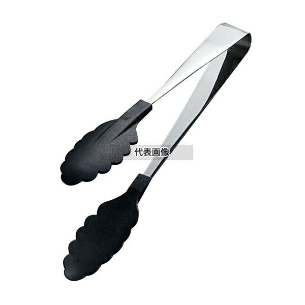田辺金具 抗菌耐熱カラートング 中 ブラック 25cm 全長:250 トング No.3429700