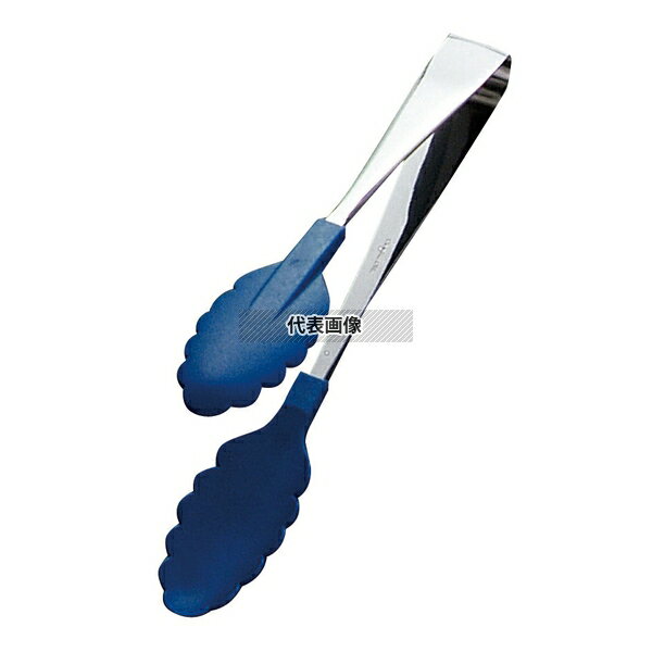 田辺金具 抗菌耐熱カラートング 中 ブルー 25cm 全長:250 トング No.3430200