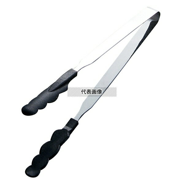 田辺金具 抗菌耐熱カラートング スリム 中 ブラック 25cm 全長:250 トング No.3430700