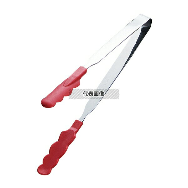 田辺金具 抗菌耐熱カラートング スリム 大 レッド 30cm 全長:300 トング No.3431160