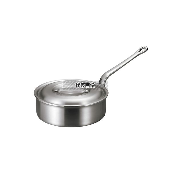 アルミ バリックス 浅型 片手鍋 (磨キ仕上ゲ) 24cm 3.6L φ260 ガス専用 No.4978701