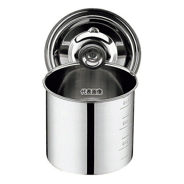 YUKIWA(三宝) UK 18-8(ステンレス) キッチンポット 目盛付 8cm 手無 0.4L φ85 ガス専用 No.6062900