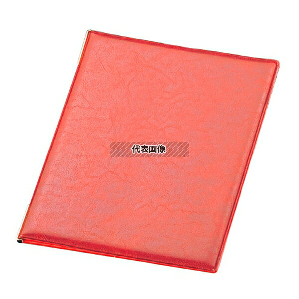 エイム レザータッチメニューブック LB-401 大 レッド 232×314 メニュー/卓上サイン No.7839800