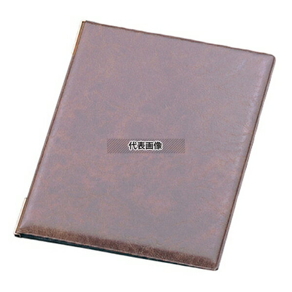 エイム レザータッチメニューブック LB-401 大 ブラウン 232×314 メニュー/卓上サイン No.7839900