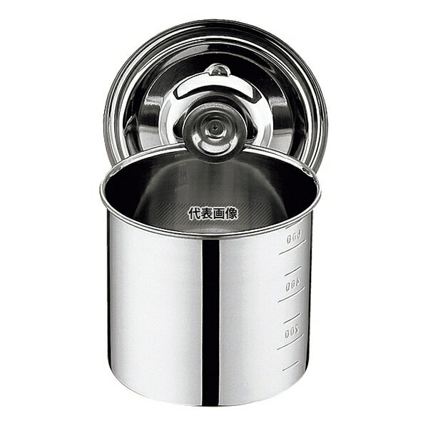 YUKIWA(三宝) UK 18-8(ステンレス) キッチンポット 目盛付 19cm 手無 5.3L φ195 ガス専用 No.8378600