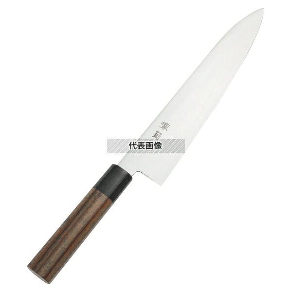 ファーストFACTORYの【5個セット】堺菊守 (モリブデン鋼) 和式 ウォールナット柄 牛刀 21cm 全長:350 庖丁 No.8500000｜アングル2