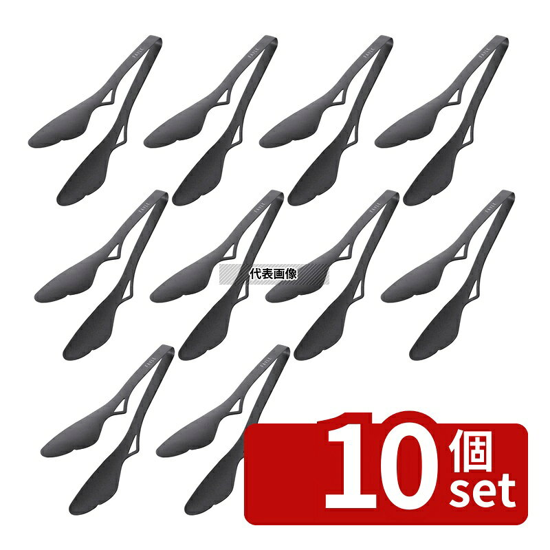 【10個セット】田辺金具 フェイブル スマートトング 蝶 Chou ブラック(台紙付) 54×245mm トング No.0449100