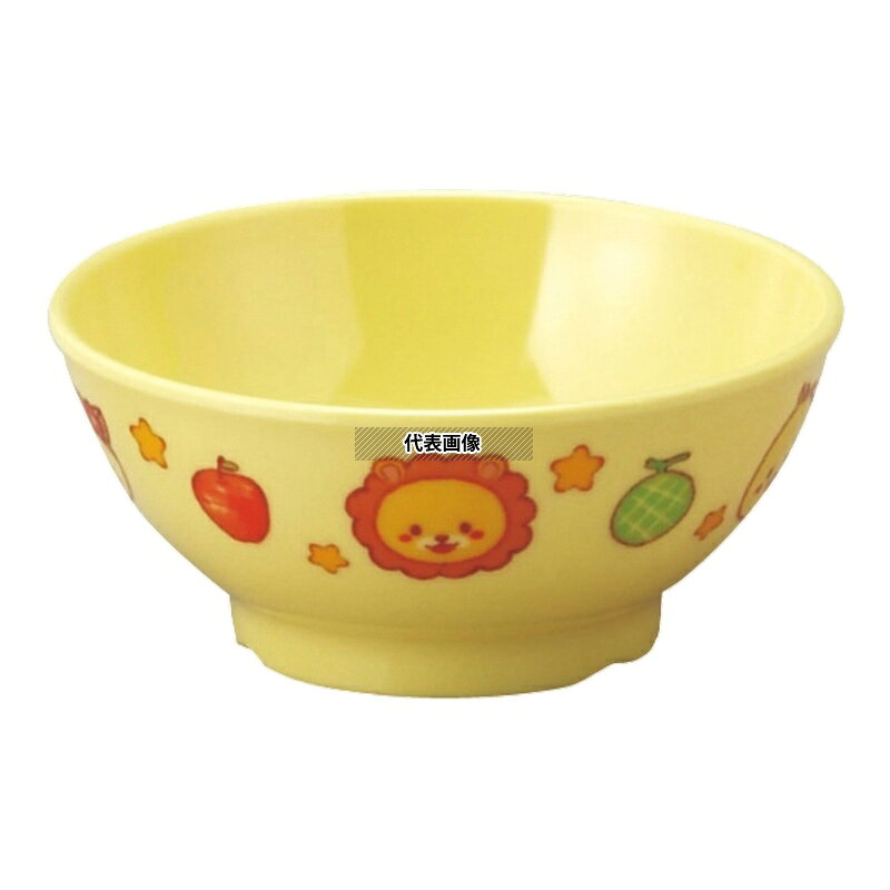 【10個セット】アヅミ産業 メラミン子供食器 みんなともだち。飯碗 YMB-1 イエロー...