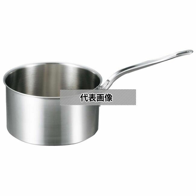 EBM(江部松) ビストロ 三層クラッド 深型片手鍋 18cm 蓋無 OD195×BD160 片手鍋 IH・ガス兼用鍋 No.4145100