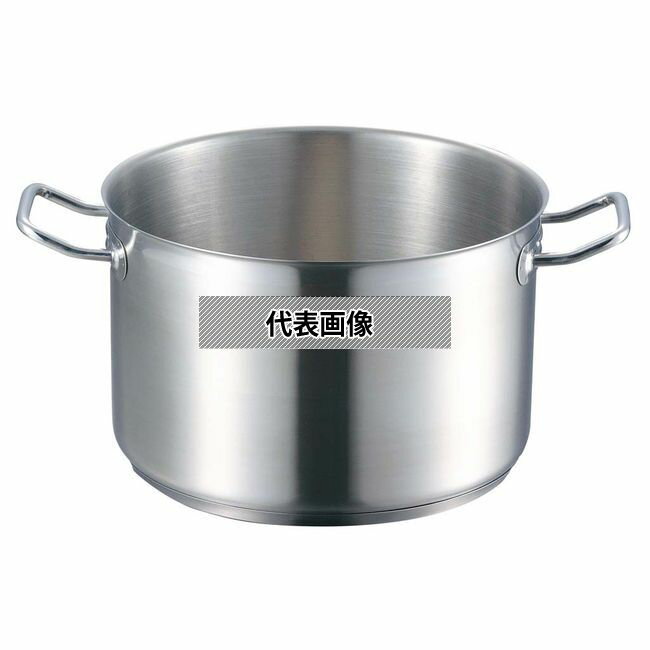 EBM(江部松) 18-8(ステンレス) プロシェフ IH 半寸胴鍋 45cm 蓋無 37.7L φ470 IH/ガス兼用鍋 No.8886400