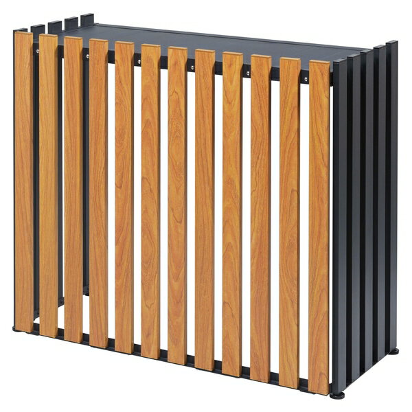 SANKA(サンカ) アルミ製 室外機カバー 縦格子標準 ブラック 室外機ラック ASC-TRBK