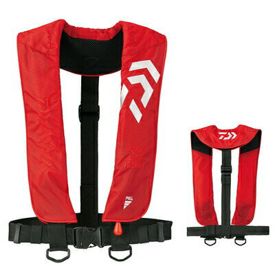ダイワ インフレータブルライフジャケット(肩掛けタイプ自動・手動膨脹式) DF-2608 レッド フリーサイ..