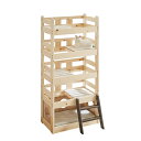 後藤家具物産 ペットベッド5段 ペット用品 ペット用家具 | 猫用 ペットベッド ナチュラル デザイン ハシゴ付 北欧 パイン材 木製 すのこ式 おしゃれ