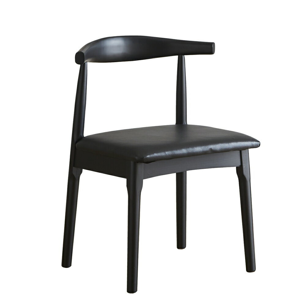 後藤家具物産 ダイニングチェアー DC-MK-BK ムーカ ブラック シンプル 座面 PVC 背もたれ付き 完成品 2脚入 | 2脚組 シンプル モダン お手入れ楽々