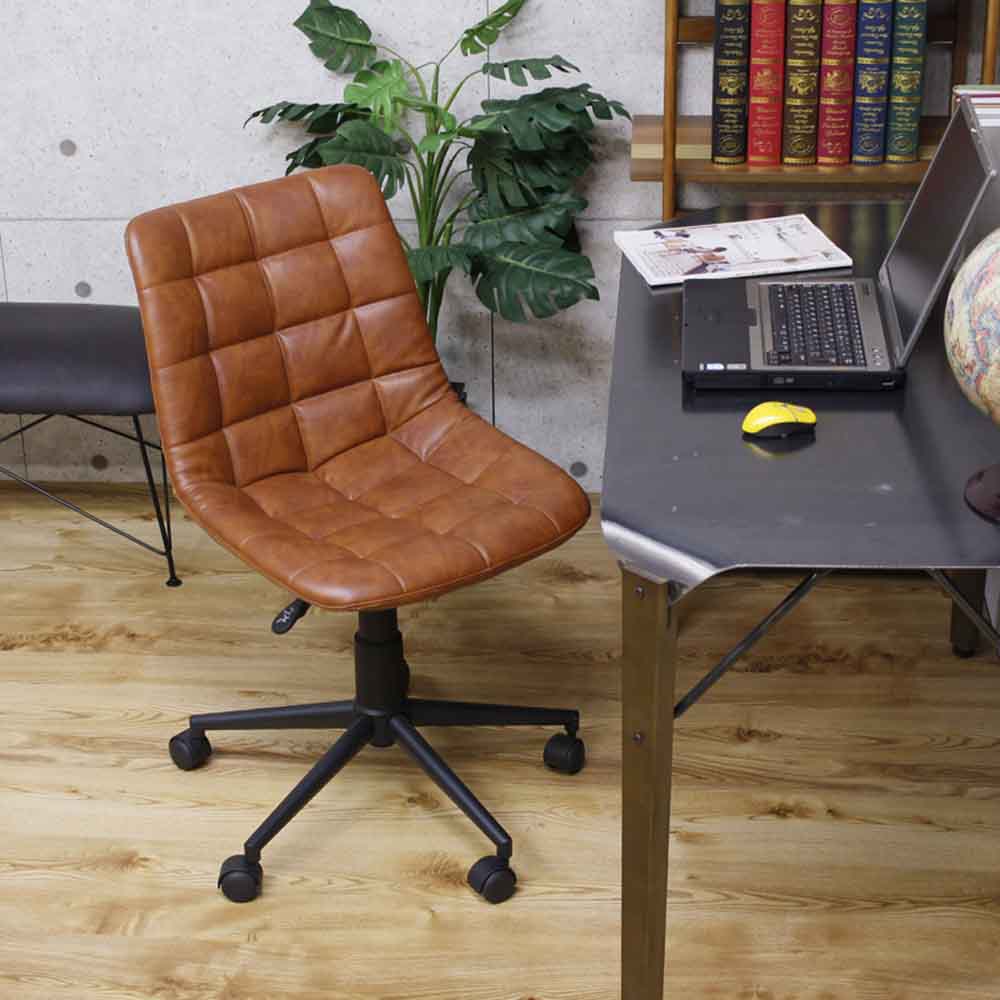 後藤家具物産 オフィスチェアー OA-09-LBR ロジェ ライトブラウン色 ワークチェアー キャスター付き 昇降式 回転 | 幅47cm キャスター OAチェア [2]