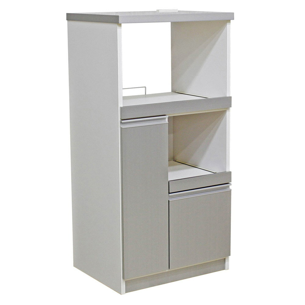 後藤家具物産 レンジ台 RB-03-2-SV 扉タイプ 国産 完成品 幅60cm 米びつ付き コンセ