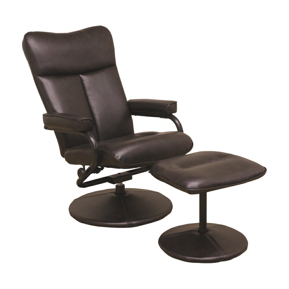 後藤家具物産 パーソナルチェアー PC-LGN-DBR ダークブラウン PC PU生地 オットマン付き | ローガン 椅..