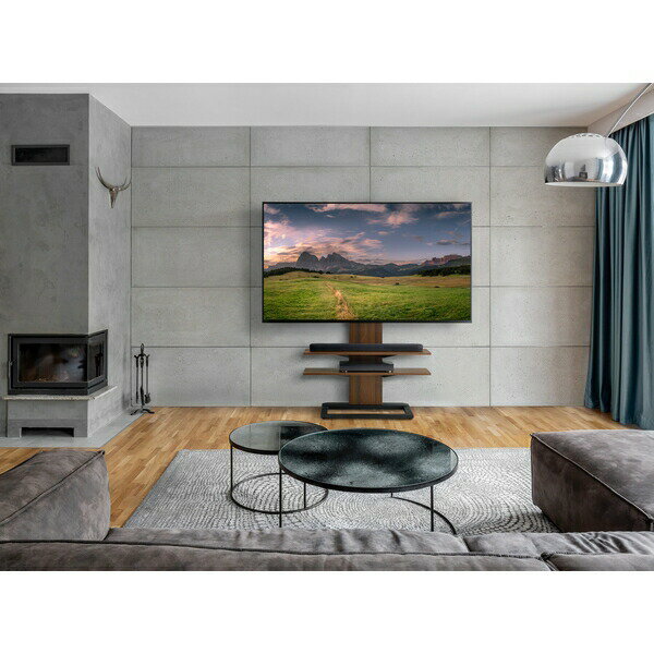 ハヤミ工産(TIMEZ) KF-2900M 【～86V型】 WALL ブラウン木目 ワイド棚板 壁寄TVスタンド 大型テレビ対応 [時間指定不可]