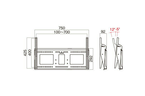 ハヤミ工産(HAMILex) MH-853B 【～100V型】 WALL ブラック 壁掛金具 前後チルトタ...