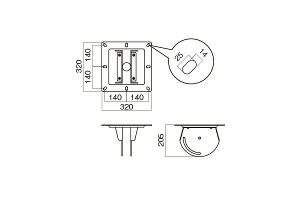 ハヤミ工産(HAMILex) CH-9B 天吊金具用 ブラック スラブ取付金具(傾斜スラブ用) デ...