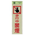 光 サイン 300mm×100mm×1mm 反射シート+ABS樹脂 テープ付 『歩行中禁煙』(PK310-15)
