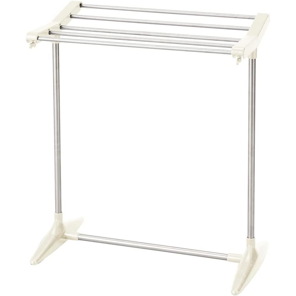 【お得な2個セット】NY-280 ステンレス タオル掛け タオルスタンド 幅51.5×奥行30×高さ59.5cm ライトグレー NY-280 | タオル掛け タオルハンガー タオルスタンド コンパクト 省スペース サビに強い 工具不要 脱衣所 タオル 5枚 掛けやすい