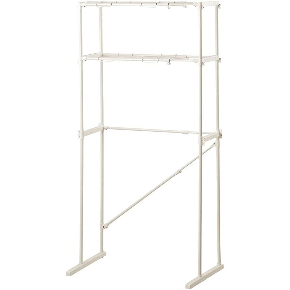 【お得な2個セット】NY-293 洗濯機ラック 伸縮式 防水パン ランドリーラック 収納 ライトグレー NY-293..