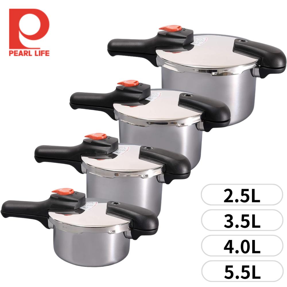 4size 節約クック ステンレス製圧力切替式片手圧力鍋 [2.5L 3.5L 4.5L 5.5L]