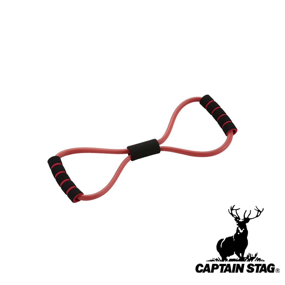 キャプテンスタッグ(CAPTAIN STAG) ストレッチチューブ ループ | ハード 筋トレ ストレッチ エクササイズ レッド ループ ブラック トレーニング チューブ ブル プ 運動 チューブ運動 握る 引っ張る リハビリ