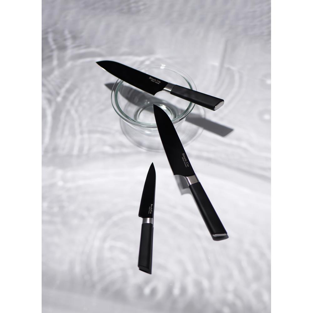 ファーストFACTORYの2025新商品 選べる3size Simple Use ふっ素加工 包丁 シリーズ3 P | かっこいい 切れ味抜群 おしゃれ シンプル ステンレス 包丁 切れる 野菜用 三徳ナイフ 万能包丁 料理包丁 キッチンナイフ 文化包丁 三徳包丁 肉用 魚用 両刃 便利 お洒落 洋包丁 果物用 果物｜アングル3