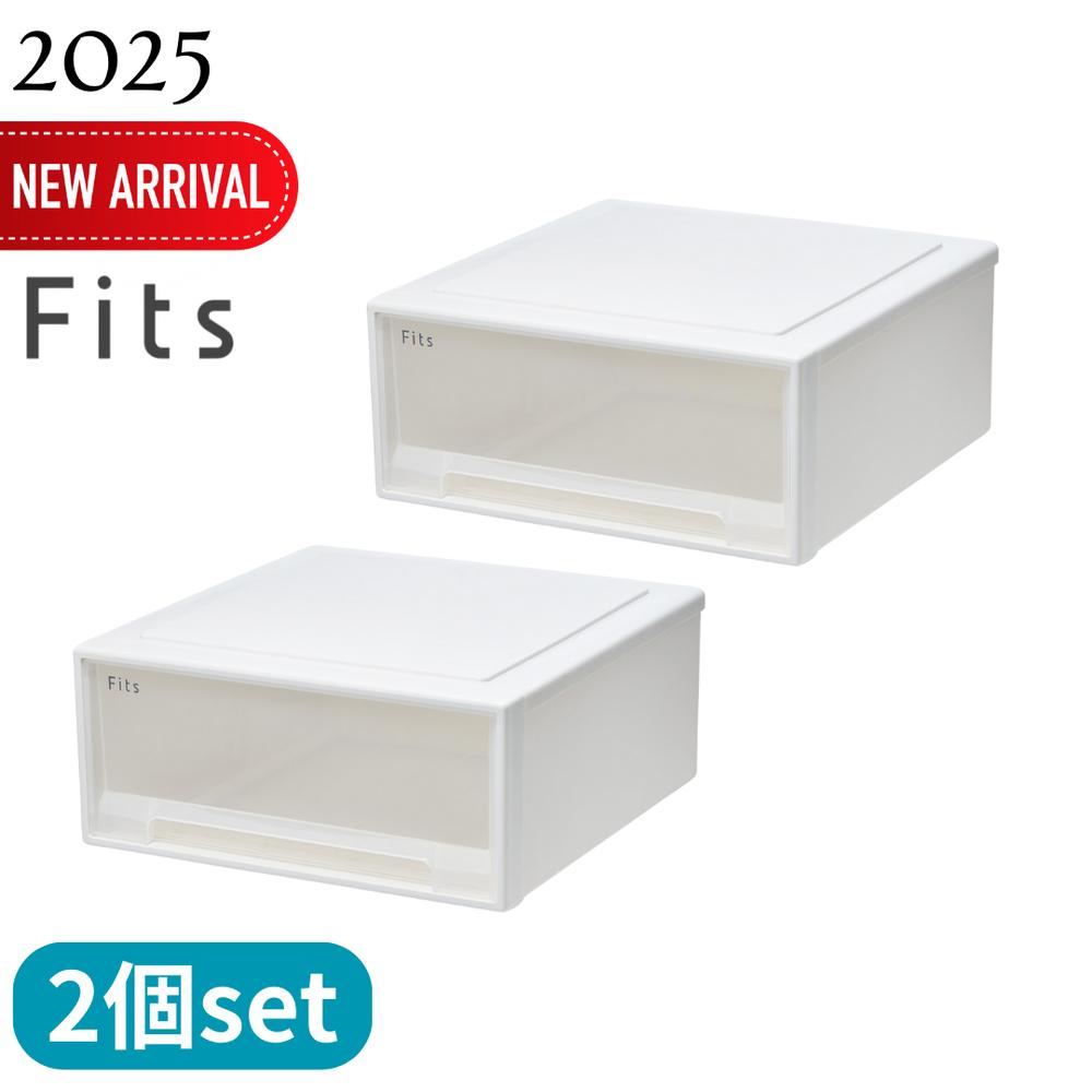 2025新 即納 2個セット 45-45 フィッツケース 2P Wクリア 【在庫有り】| 天馬 フィッツ 衣装ケース 衣類ケース 衣装BOX 衣類BOX BOX収納 衣類収納 ケース 押し入れ タンス クローゼット 整理 衣替え 幅45cm 奥行45cm 高さ20cm ホワイトクリア フィッツケース