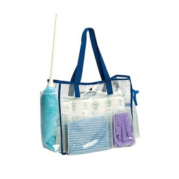 テラモト(TERAMOTO) BMトートバックS 透明タイプ ブルー DS-233-205-3 [法人限定] | 透明タイプ テラモト ブルー 鞄 バッグ 清掃小物 トートバッグ 業務用