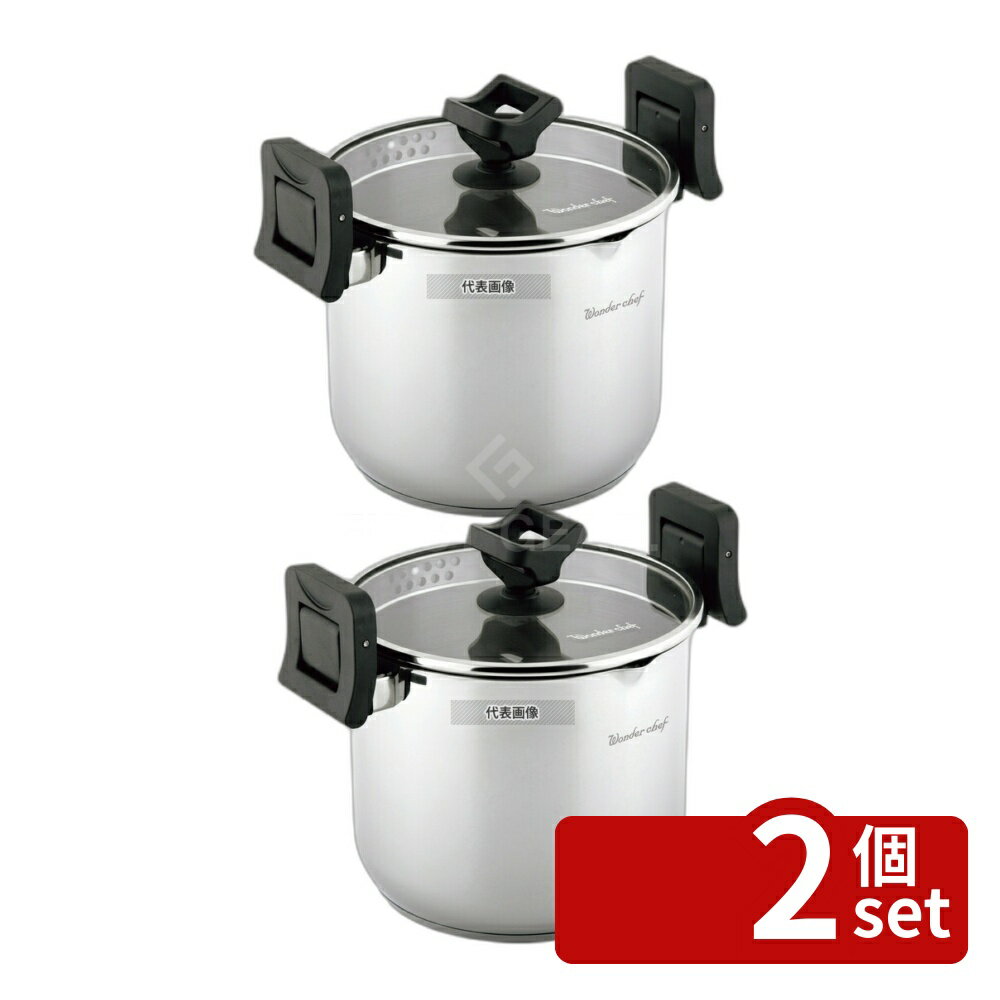 【2個セット】ワンダーシェフ ワンダーシェフ パスタポット 5.3L (LPDA53) 5.3L 外径:220 パスタポット No.1013550