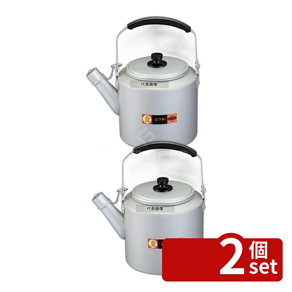 【2個セット】アルマイト シルバーハイケットル 8.0L 8L 243 やかん カフェ/サービス用品/トレー No.0753310