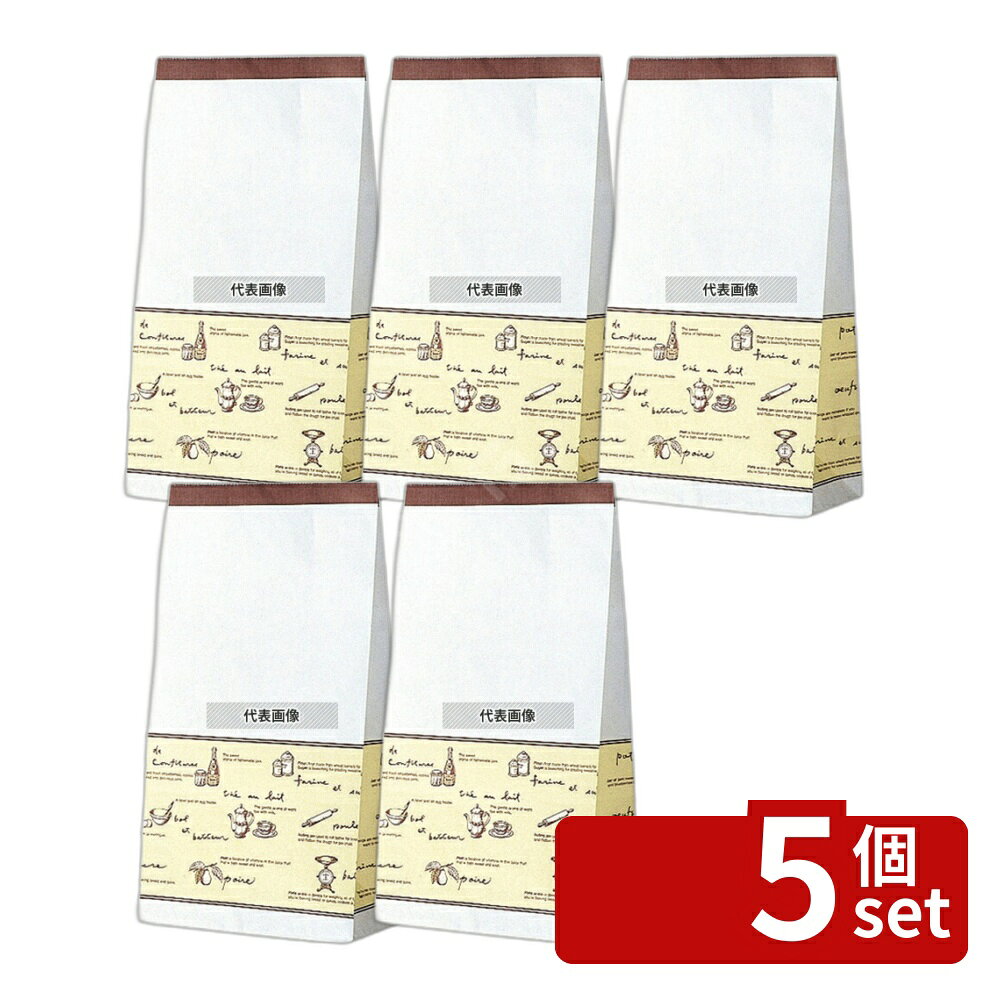 【5個セット】シモジマ 角底袋 ティータイム (100枚入) No.12 180×105×H350 厨房消耗品 No.1293840