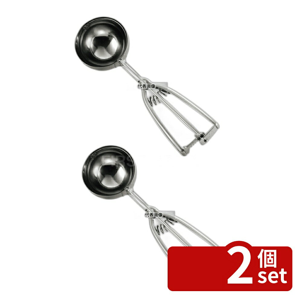 【2個セット】GSホーム 18-8(ステンレス) アイスクリームディッシャー #24 18cc 18cc φ39×205 ディッシャー No.2795600
